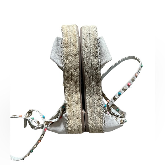 Marc Fisher Vajen Studded Ankle Strap Espadrilles Platform Sandals - Picture 5 of 11